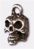 Breloque en métal tête de mort 8x13 mm argent vieilli x1