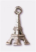 Breloque en métal tour eiffel 7x17 mm argent vieilli x2