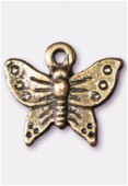 Breloque en métal papillon 14x15 mm bronze x2