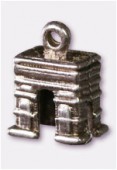 Breloque en métal arc de triomphe 10x15 mm argent vieilli x2