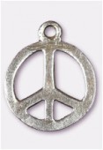 Breloque en métal peace 16x20 mm argent vieilli x2
