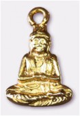 Breloque en métal bouddha 12x18 mm or x2