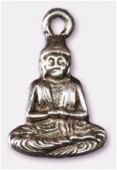Breloque en métal bouddha 12x18 mm argent vieilli x2