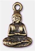 Breloque en métal bouddha 12x18 mm bronze x2