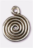 Breloque en métal spirale 12x16 mm argent vieilli x4