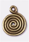 Breloque en métal spirale 12x16 mm bronze x4