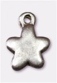Breloque en métal étoile 8x10 mm argent vieilli x4