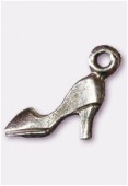 Breloque en métal escarpin 13x14 mm argent vieilli x4