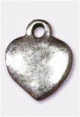 Breloque en métal coeur 8x10 mm argent vieilli x4