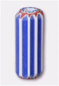 Perle en verre tube VR3 bleu mat x2