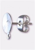 Clou d'oreille support à coller 8 mm argent x2