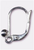 Dormeuse boule 15x10 mm argent x2 Dormeuse boule 15x10 mm argent x2