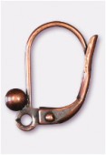 Dormeuse boule 15x10 mm cuivre x2 Dormeuse boule 15x10 mm cuivre x2