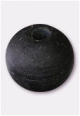 Perle en verre ronde VH noir mat x24
