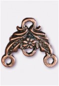 Chandelier fleur 3 anneaux 14x14 mm cuivre x2