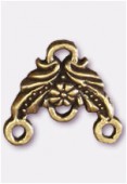 Chandelier fleur 3 anneaux 14x14 mm bronze x2