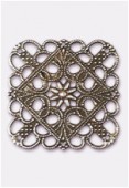 Estampe carrée 35x35 mm argent vieilli x1