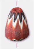 Perle en verre goutte VR19 marron mat x2