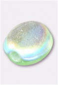 Perle en verre palet HRB6 vert clair irisé x12