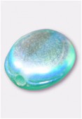 Perle en verre palet HRB6 vert d'eau irisé x12