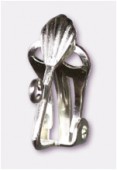Clip coquillage 17x8 mm argent x2