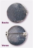 Broche à coller 26 mm argent x1
