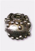 Perle en métal ronde 7 mm argent vieilli x4