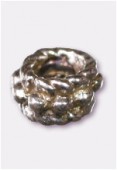 Perle en métal intercalaire 5x3 mm argent vieilli x6