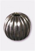 Perle en laiton ronde 6 mm argent vieilli x6