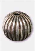 Perle en laiton ronde 8 mm argent vieilli x6