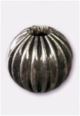 Perle en laiton ronde 10 mm argent vieilli x4