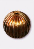 Perle en laiton ronde 14 mm or x2