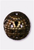 Perle en métal filigrané 6 mm bronze x6