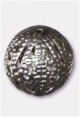 Perle en métal filigrané 12 mm argent vieilli x4