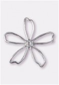 Estampe fleur pop découpée 56 mm argent x1
