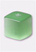 Oeil de chat cube 6 mm peridot x8