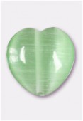 Oeil de chat coeur 12 mm peridot x4
