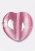 Oeil de chat coeur 12 mm rose x4