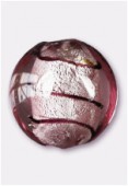 Feuille d'argent palet bombé 16 mm amethyst x2