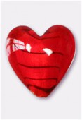 Feuille d'argent coeur 23 mm fire opal x1 Feuille d'argent coeur 23 mm fire opal x1