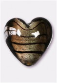 Feuille d'argent coeur 23 mm black diamond x1