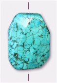 Magnesite palet facetté 30x22 mm turquoise x1