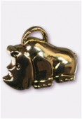 Pendentif en résine métallisée rhinocéros 55x40 mm or x1