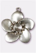 Pendentif en métal fleur 30x30 mm argent vieilli x1