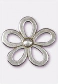 Pendentif en métal marguerite découpée 35x35 mm argent vieilli x1