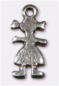 Breloque en métal petite fille 5x14 mm argent vieilli x4