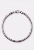 Argent 925 bracelet chaîne serpent avec fermoir 190x3 mm x1