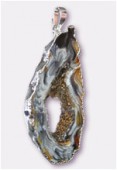 Pendentif druse agate / plaqué argent x1