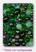 Lot de perles en verre de bohême vert x100g