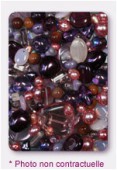 Lot de perles en verre de bohême rose x100g